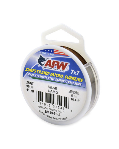 Поводочний матеріал AFW Surfstrand Micro Supreme Bare 7x7 Stainless Steel Leader Wire (Brown) 90LB/41kg 0,69mm 5m