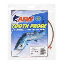 Поводочний матеріал AFW #9 Tooth Proof Stainless Steel Single Strand Leader Wire (Brown) 105LB/48kg 0,56mm 9,2m