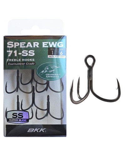 Гачок-трійник BKK Spear 71-SS Crankbait Approved #1 (6шт./уп.)