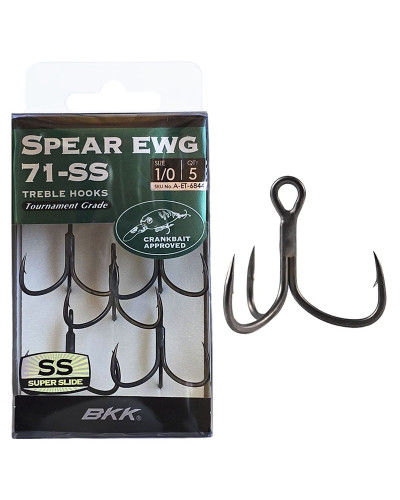 Гачок-трійник BKK Spear 71-SS Crankbait Approved #1/0 (5шт./уп.)