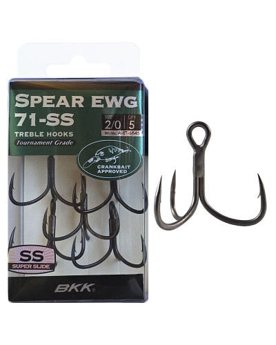 Гачок-трійник BKK Spear 71-SS Crankbait Approved #2/0 (5шт./уп.)