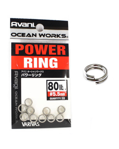 Кільця заводні VARIVAS Avani Ocean Works Power Ring #5.5 80lbs/36kg (10 шт.)
