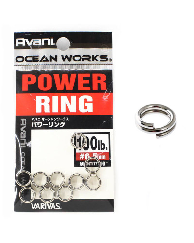 Кільця заводні VARIVAS Avani Ocean Works Power Ring #6.5 100lbs/45kg (10 шт.)