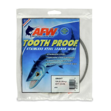 Поводочний матеріал AFW #10 Tooth Proof Stainless Steel Single Strand Leader Wire (Bright) 124LB/56kg 0,61mm 9,2m