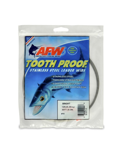 Поводочний матеріал AFW Tooth Proof Stainless Steel Single Strand Leader Wire (Bright) 124LB 0,61 mm 9,2 m