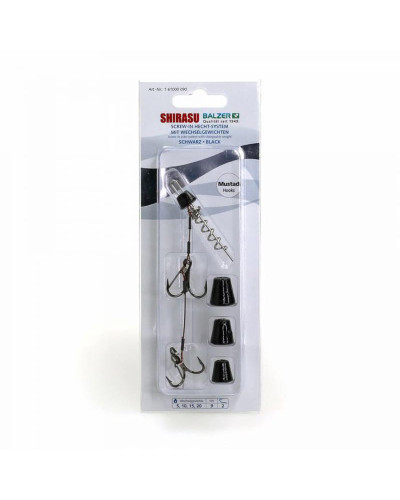 Оснастка Balzer Shirasu Screw in Pike Rig 14 cm #1/0 Dull-Black