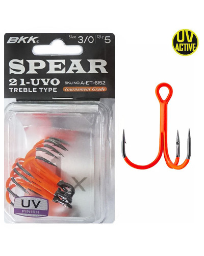 Гачок-трійник BKK Spear 21-UVO #3/0 (5шт./уп.)