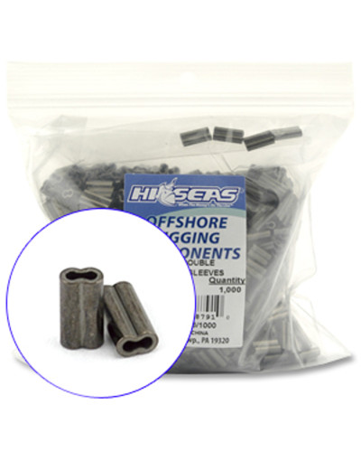 Трубочки обжимні Hi-Seas Mini Double Barrel Copper Sleeves 1,0 mm #D (10шт.)