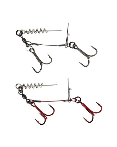 Оснастка Savage Gear Carbon49 Corkscrew Stinger Double Hook #1/0 (2шт./уп.)