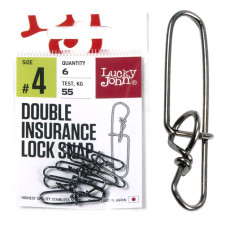 Застібки Lucky John Double Insurance Lock Snap #4 (6шт./уп.)