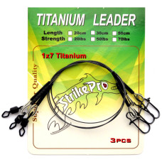 Повідці Strike Pro Titanium 1x7 Leaders 50LB 20см (3шт./уп.)