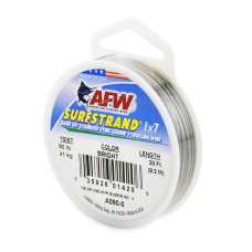 Поводочний матеріал AFW Surfstrand Stainless Steel Leader Wire 1х7 (Bright) 90lb/41kg 0,61mm 9,2m