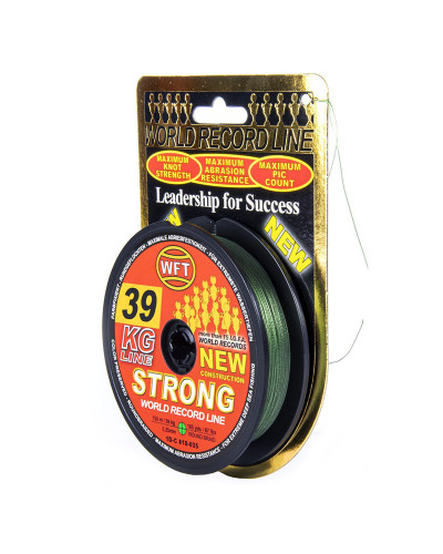 Шнур WFT Kg Strong Braid 0,25mm 39kg 150m #Green