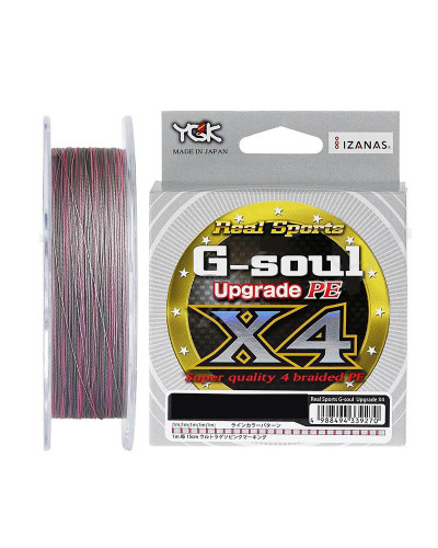 Шнур YGK G-Soul X4 Upgrade 200m #3.0/0.296mm 40lb/18kg #Grey/Pink