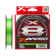 Шнур YGK X-Braid Braid Cord X8 150m #3.0/0.283mm 50lb/23kg #Chartreuse