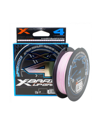 Шнур YGK X-Braid X4 Upgrade 200m #3.0/0.296mm 40lb/18kg #Pink/White