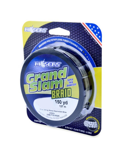 Шнур HI-SEAS Grand Slam Braid 50LB 0,30mm 137m #Green