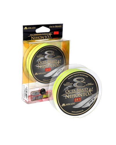 Шнур Mikado Nihonto Octa Braid 150m 0,40mm #Fluo Yellow