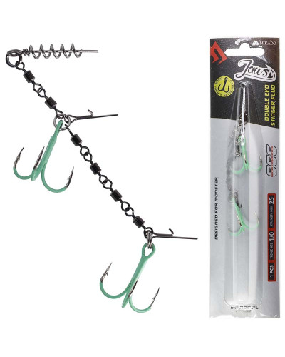 Оснастка Mikado Jaws Double Evo Stinger Fluo 25kg HDJ-12-04 (#1/0)