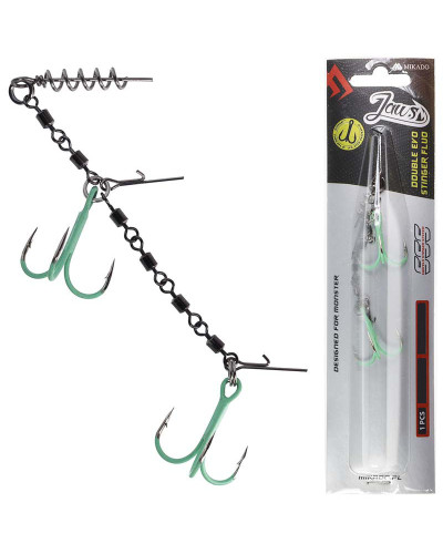 Оснастка Mikado Jaws Double Evo Stinger Fluo XL 35kg HDJ-12-05 (#2/0)