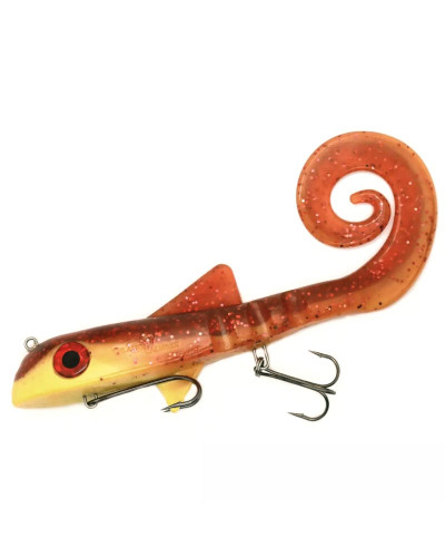 Віброхвіст Dragon Helix pro 100g 9" 22,5 cm #Super Yellow/Motor Oil Red Glitter (730)