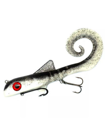 Віброхвіст Dragon Helix pro 100g 9" 22,5 cm #White/Clear Black Glitter (950)