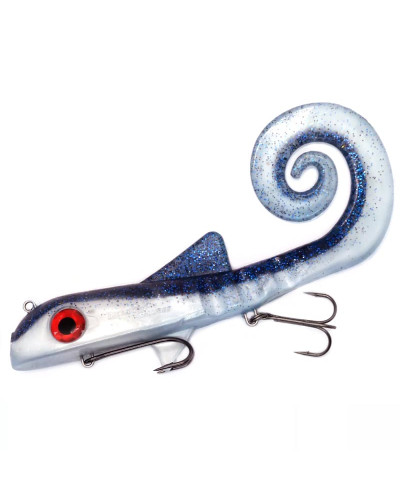Віброхвіст Dragon Helix pro 100g 9" 22,5 cm #White/Clear Blue Glitter (960)