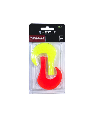 Набір змінних хвостів Westin Swim Tail 12cm Spare Curltail #Fluo Orange/Fluo Yellow (2шт./уп.)
