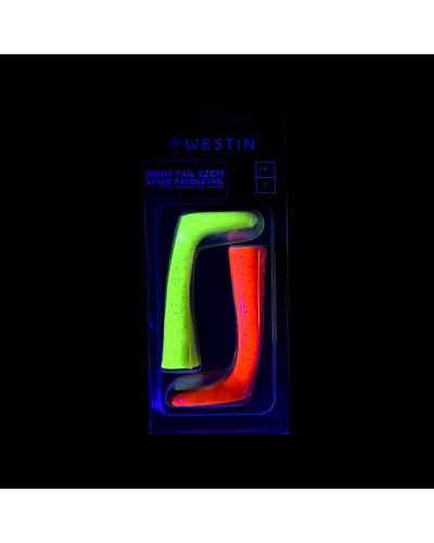 Набір змінних хвостів Westin Swim Tail 12cm Spare Paddletail #Fluo Orange/Fluo Yellow (2шт./уп.)