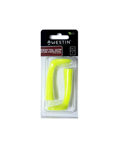 Набір змінних хвостів Westin Swim Tail 12cm Spare Paddletail #Fluo Yellow (2шт.уп.)