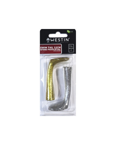 Набір змінних хвостів Westin Swim Tail 12cm Spare Paddletail #Gold/Silver (2шт./уп.)